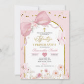 Invitation Bow Coquette Blush Pink Bautizo Y Primer Anito (Devant)