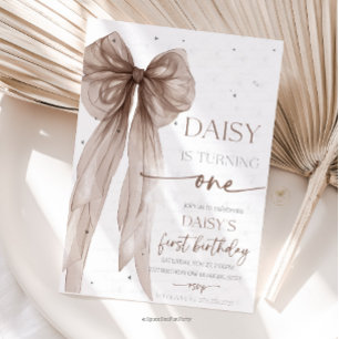 Invitation Bow Coquette Chocolate Mocha Anniversaire 