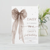 Invitation Bow Coquette Chocolate Mocha Birthday (Debout devant)