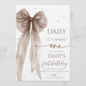 Invitation Bow Coquette Chocolate Mocha Birthday (Devant)