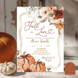 Invitation Bow Coquette Citrouille Automne Ivory Boho Douche