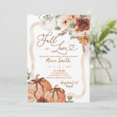 Invitation Bow Coquette Citrouille Automne Ivory Boho Douche (Debout devant)