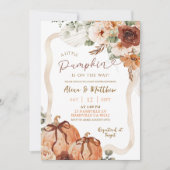 Invitation Bow Coquette Citrouille Fall Ivory Boho Baby showe (Devant)