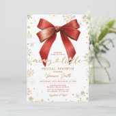 Invitation Bow coquette Merry Little Christmas Bridal Shower (Debout devant)