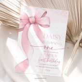 Invitation Bow Coquette Pink 1st Birthday 