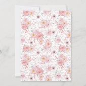 Invitation Bow Coquette rose floral ruban Baby shower fille (Dos)