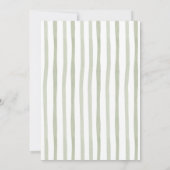 Invitation Bow Coquette Sage Green Baptême Élégant (Dos)