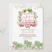 Invitation Bow Coquette St Patrick Baby Shower (Devant)