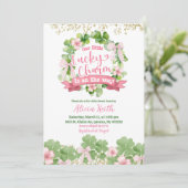 Invitation Bow Coquette St Patrick Baby Shower (Debout devant)