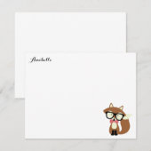 Invitation Bow Cravate et lunettes Hipster Fox Merci Notes (Devant / Derrière)