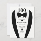 Invitation Bow Cravate Tuxedo Mens 100e anniversaire Invitati (Devant)