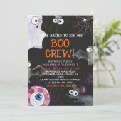 Invitation Bow Crew Fun Kids Halloween fête d'anniversaire (Debout devant)