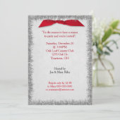 Invitation Bow de Noël rouge et Tinsel d'argent (Debout devant)