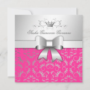Invitation Bow Divin 311-Argent Chaud rose 16