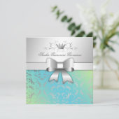 Invitation Bow Divin 311-Argent| Turquoise Lime Sweet 16 (Debout devant)