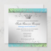 Invitation Bow Divin 311-Argent| Turquoise Lime Sweet 16 (Dos)