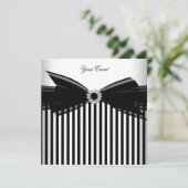 Invitation Bow d'occasion noir avec rayure blanche pour soiré (Debout devant)