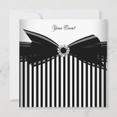 Invitation Bow d'occasion noir avec rayure blanche pour soiré (Devant)
