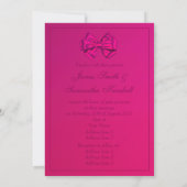 Invitation Bow en satin rose chaud - Mariage (Dos)