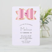 Invitation Bow en verre rose avec un centre Gemstone Annivers (Debout devant)