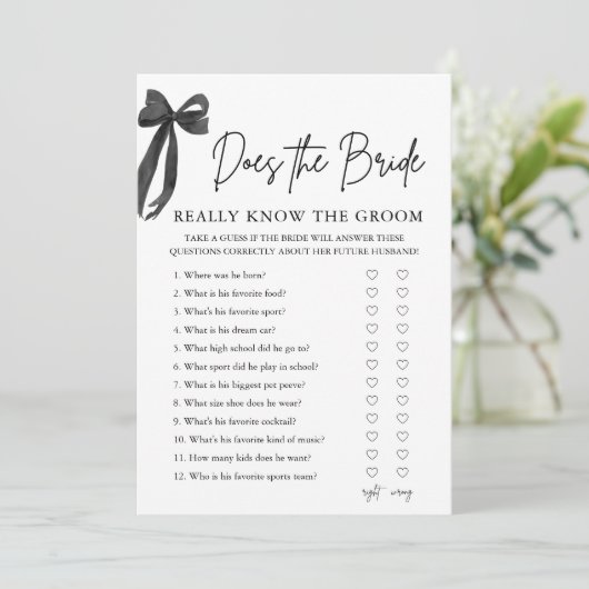 Invitation Bow Est-Ce Que L'Épouse Connaît Vraiment Le Jeu Gr (Debout devant)