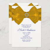 Invitation Bow et diamants en ruban jaune Élégantes invitatio (Devant / Derrière)