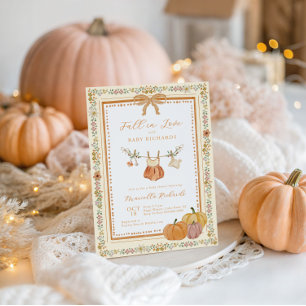 Invitation Bow Fall in Love Fall Baby shower Girl
