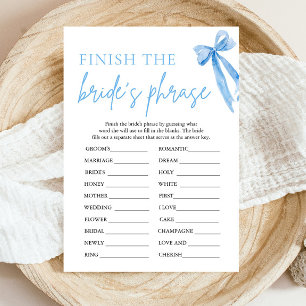 Invitation Bow finit le jeu de Fête des mariées Phrase de la 