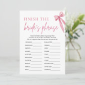 Invitation Bow finit le jeu de Fête des mariées Phrase de la  (Debout devant)