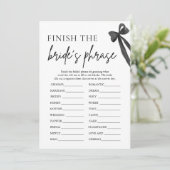 Invitation Bow finit le jeu de Fête des mariées Phrase de la  (Debout devant)