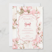 Invitation Bow Floral Fancy ONE Girl 1er anniversaire (Devant)
