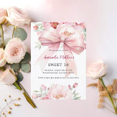 Invitation Bow flores roses doux 16