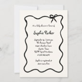 Invitation Bow français illustré chic | BABY SHOWER (Devant)