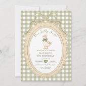 Invitation Bow Gingham One Silly Goose 1st Birthday (Devant)