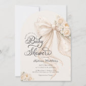 Invitation Bow Girl Baby Shower (Devant)