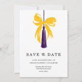 Invitation Bow Graduation Save the Date High School College (Devant)
