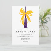 Invitation Bow Graduation Save the Date High School College (Debout devant)