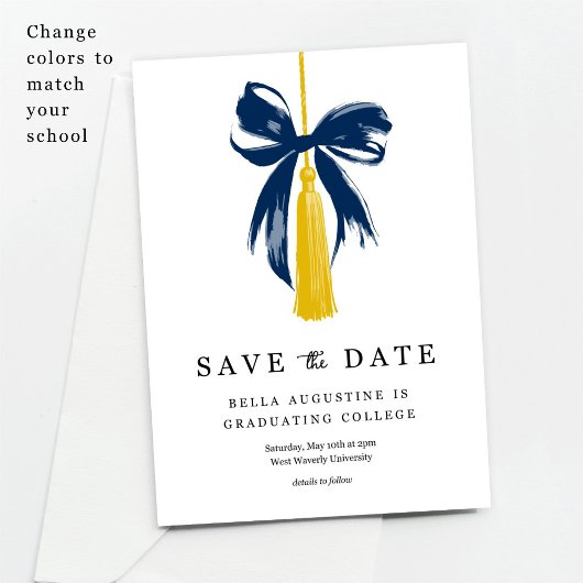 Invitation Bow Graduation Save the Date High School College