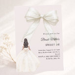 Invitation Bow ivory dress blush pink luxury Sweet 16<br><div class="desc">Celebrate her Sweet 16 in timeless elegance with this elegant, timeless invitation. This sophisticated design features a large ivory bow adorned with delicate pearl details, paired with a graceful gown illustration. A soft blush pink colored background creates a modern, refined look that feels both luxurious and unforgettable. Perfect for: •...</div>