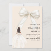 Invitation Bow ivory dress champagne gold luxury Sweet 16 (Devant)