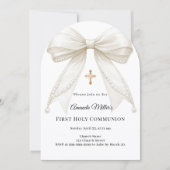 Invitation Bow ivory pearls girl elegant First Communion Arch (Devant)