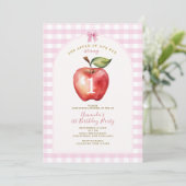 Invitation Bow La pomme de notre baby shower oculaire invitat (Debout devant)