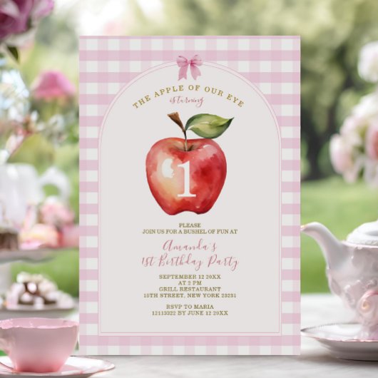 Invitation Bow La pomme de notre baby shower oculaire invitat