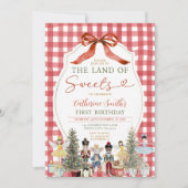 Invitation Bow Land of Sweets Anniversaire Casse-noix 1er En (Devant)