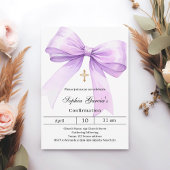 Invitation Bow lavender girl Confirmation