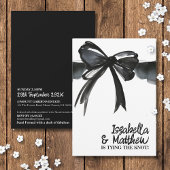 Invitation Bow Noir Blanc Liant Le Knot Ribbon Chic Mariage