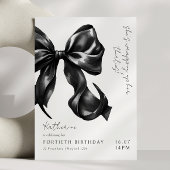 Invitation Bow noir & blanc moderne 40e anniversaire
