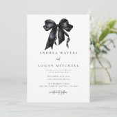 Invitation Bow noir | Coquette | Mariage noir blanc minimal (Debout devant)