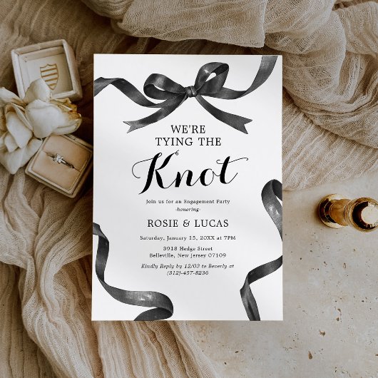 Invitation Bow Nous essayons le Knot Engagement Party