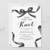 Invitation Bow Nous essayons le Knot Engagement Party (Devant)